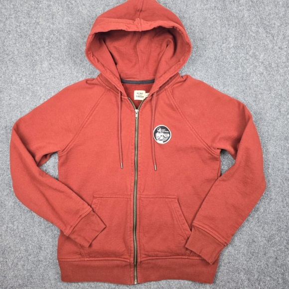 Flint And Tinder Act of Manliness 10 Year Full Zip Hoodie Sz Small Rusty Red USA - Picture 3 of 10